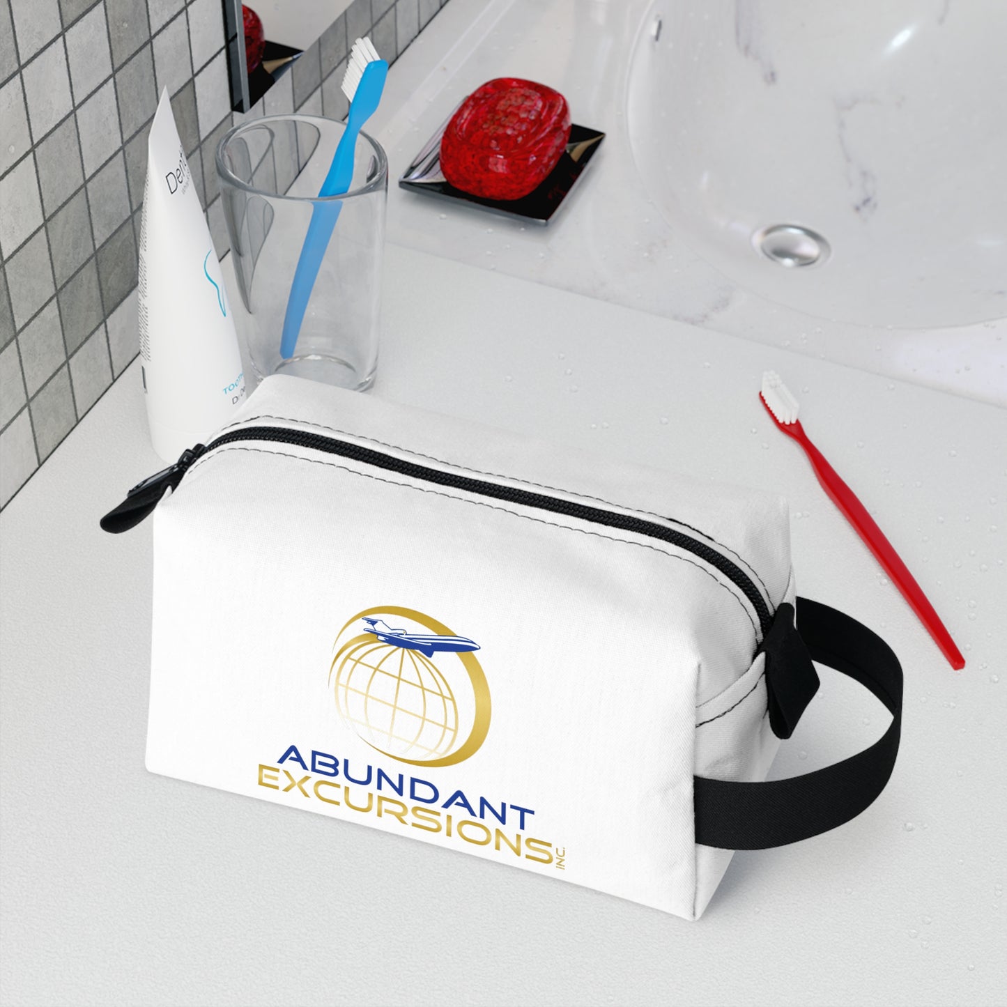 Abundant Excursions White Toiletry Bag