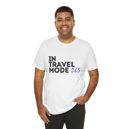 Travel Mode White Unisex Jersey Short Sleeve Tee