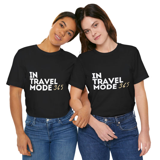 Travel Mode Black Unisex Jersey Short Sleeve Tee