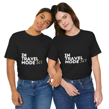 Travel Mode Black Unisex Jersey Short Sleeve Tee