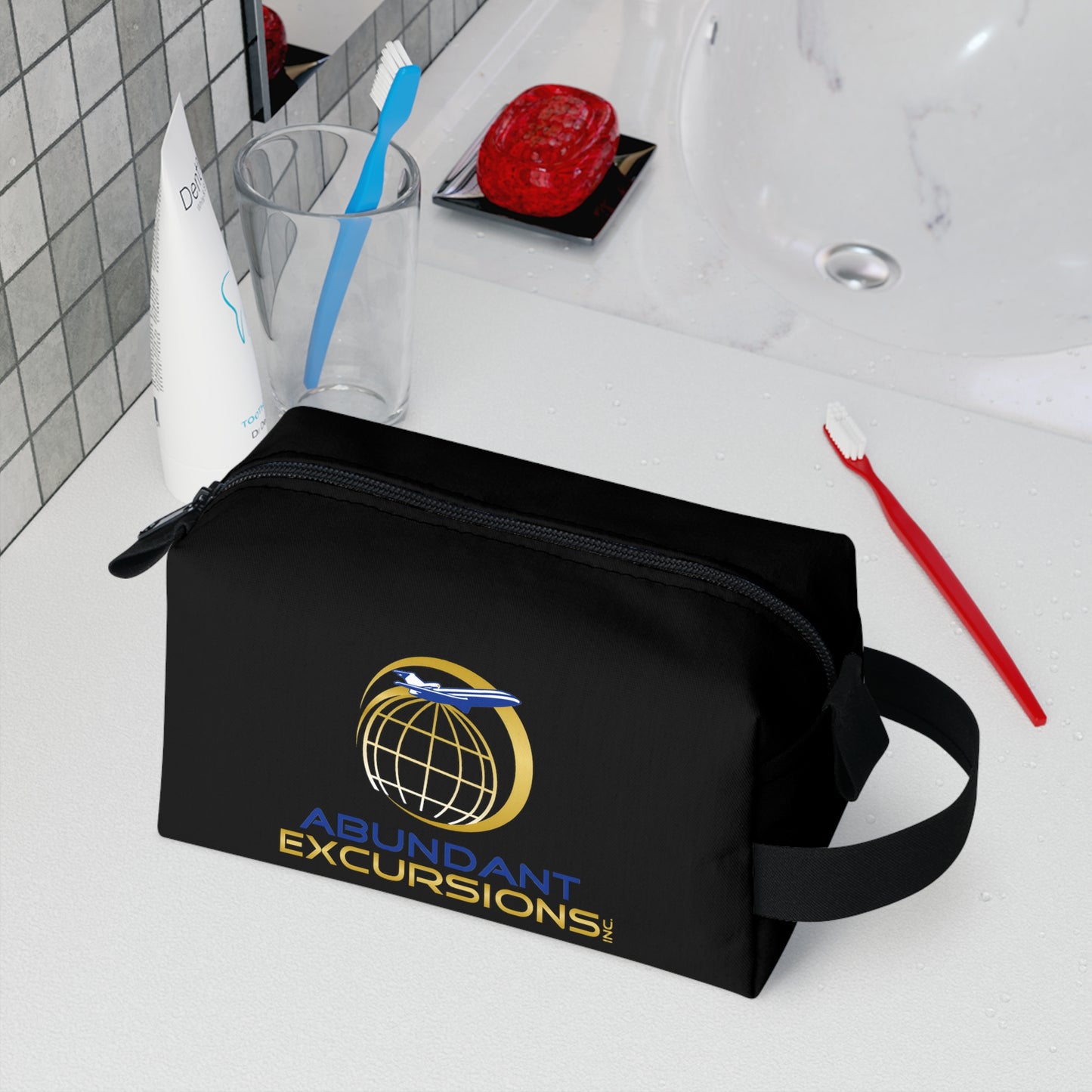 Abundant Excursions Black Toiletry Bag