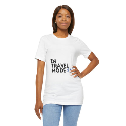 Travel Mode White Unisex Jersey Short Sleeve Tee