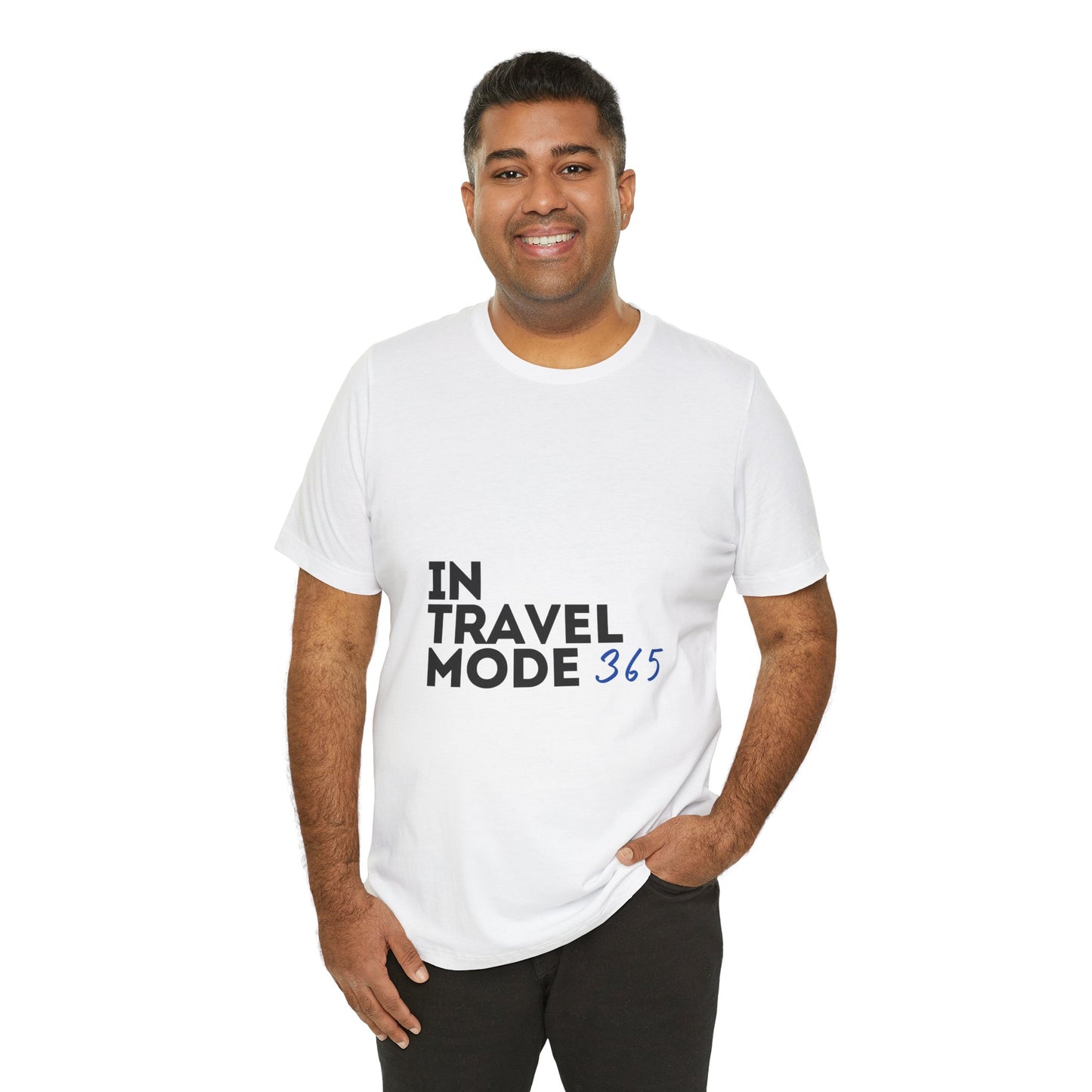 Travel Mode White Unisex Jersey Short Sleeve Tee